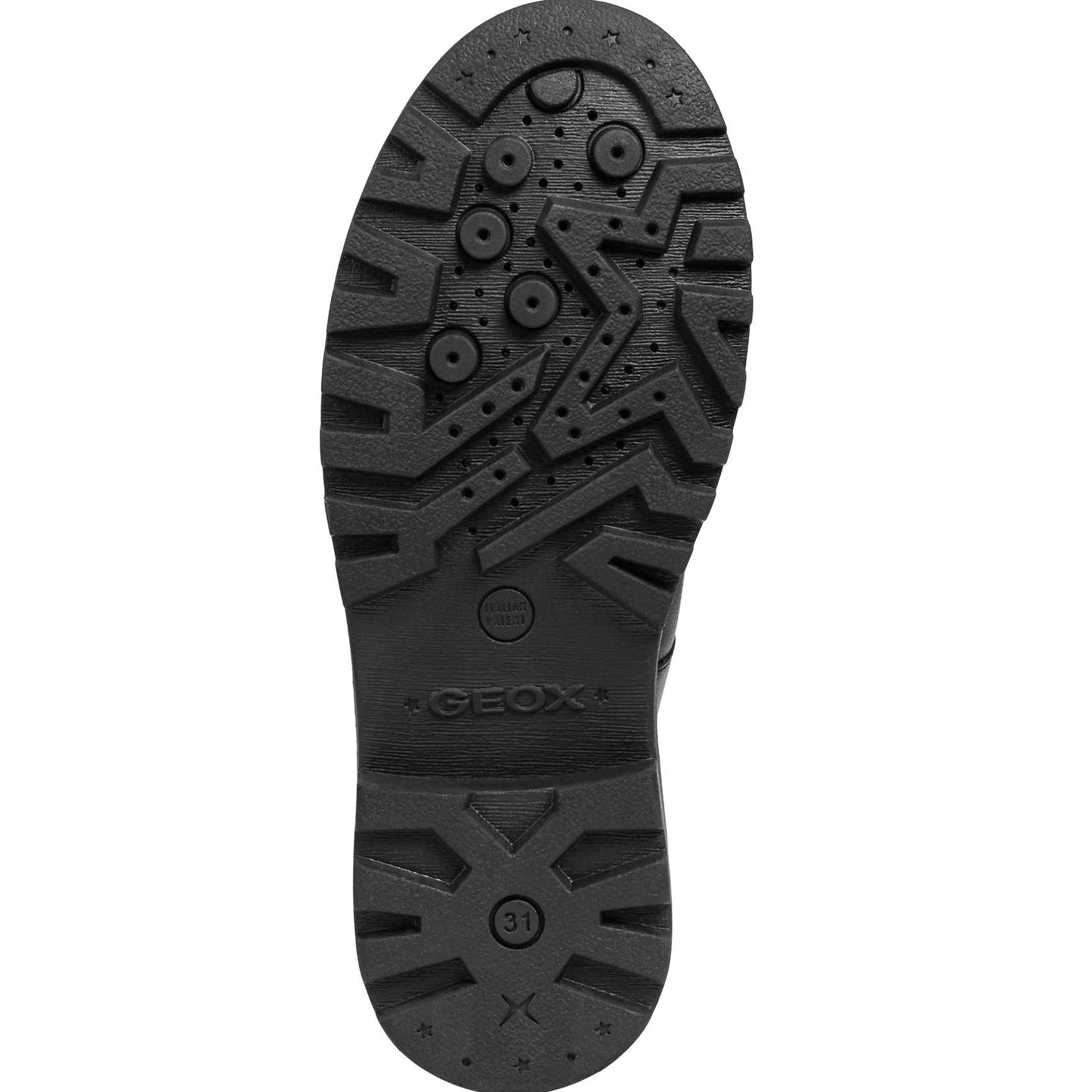 Geox Casey Black Leather School Shoes