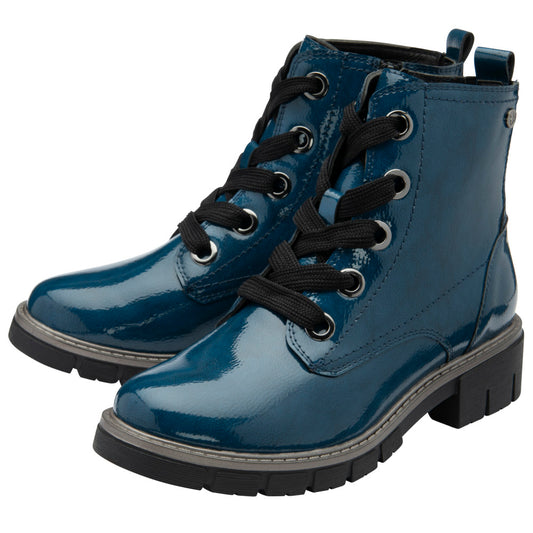 Lotus Jojo Blue Patent Boots