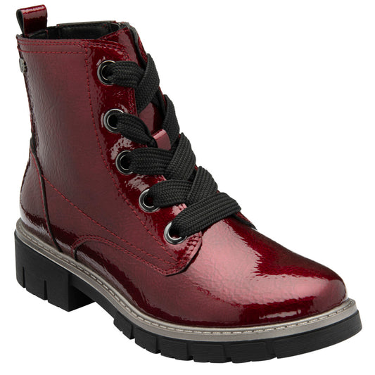 Lotus Jojo Bordo Patent Ankle Boots