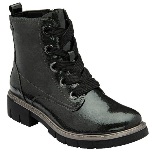 Lotus Jojo Grey Patent Ankle Boots