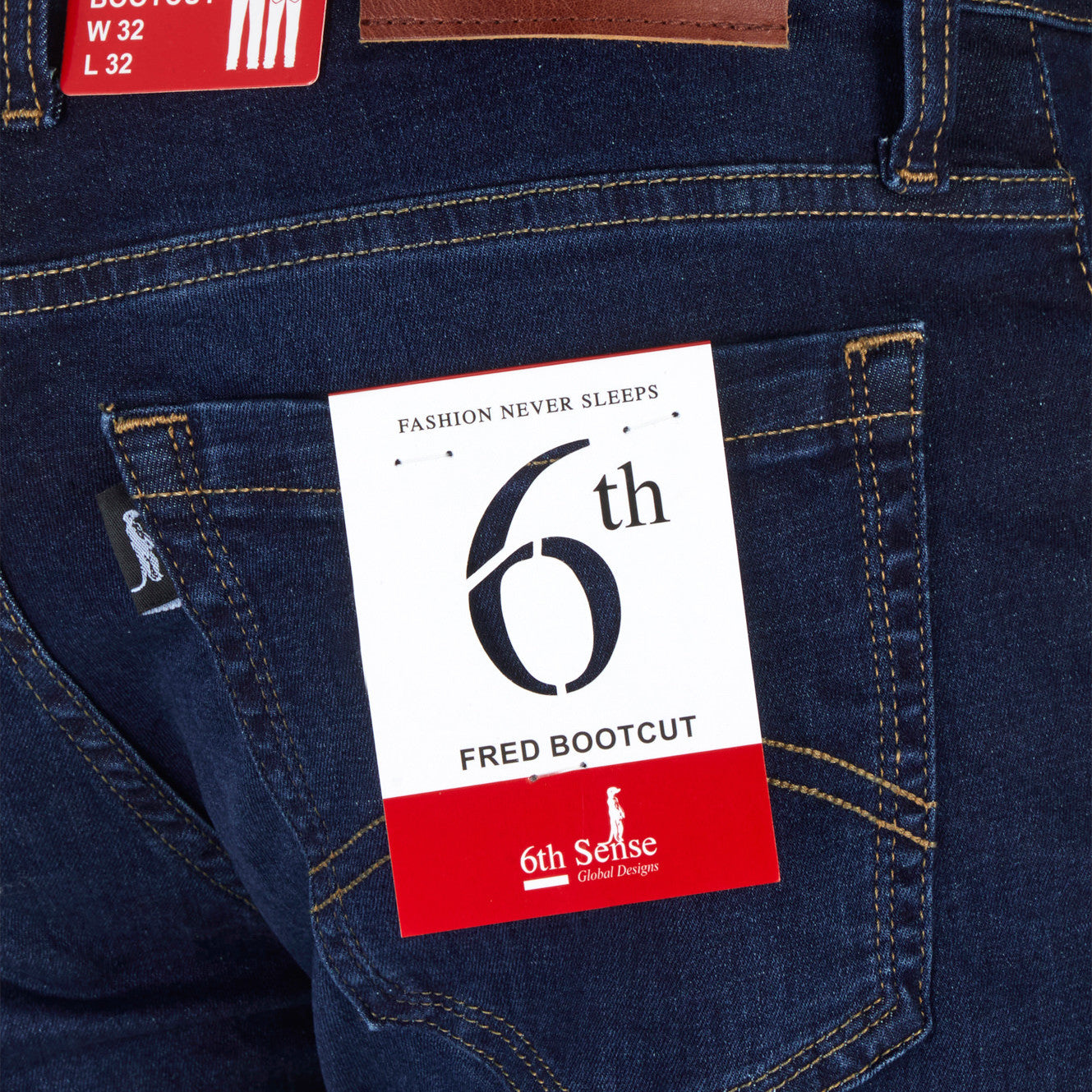 6th Sense Fred Prussian Blue Bootcut Jeans