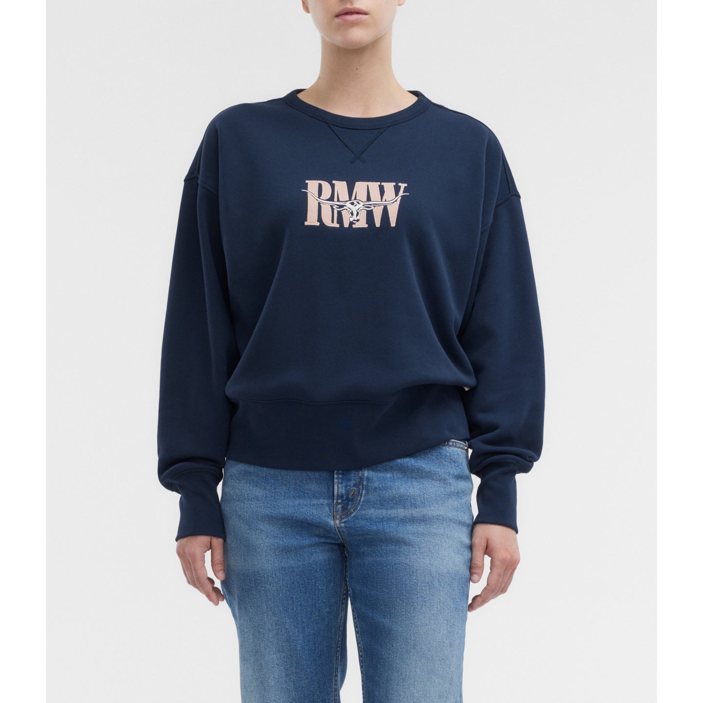 RM Williams Horseshoe Navy Crew Sweatshirt