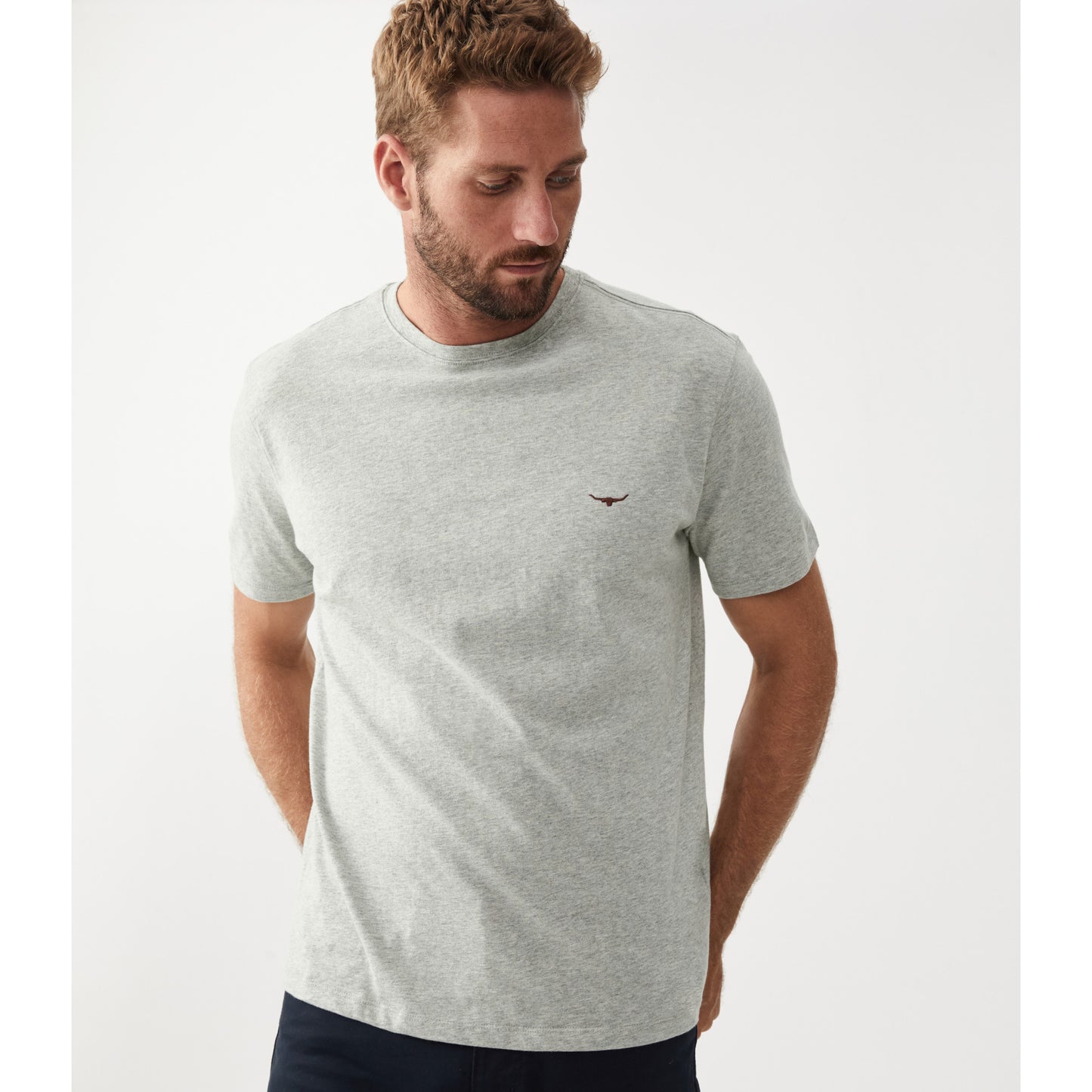 RM Williams Grey Marle Parson T-Shirt