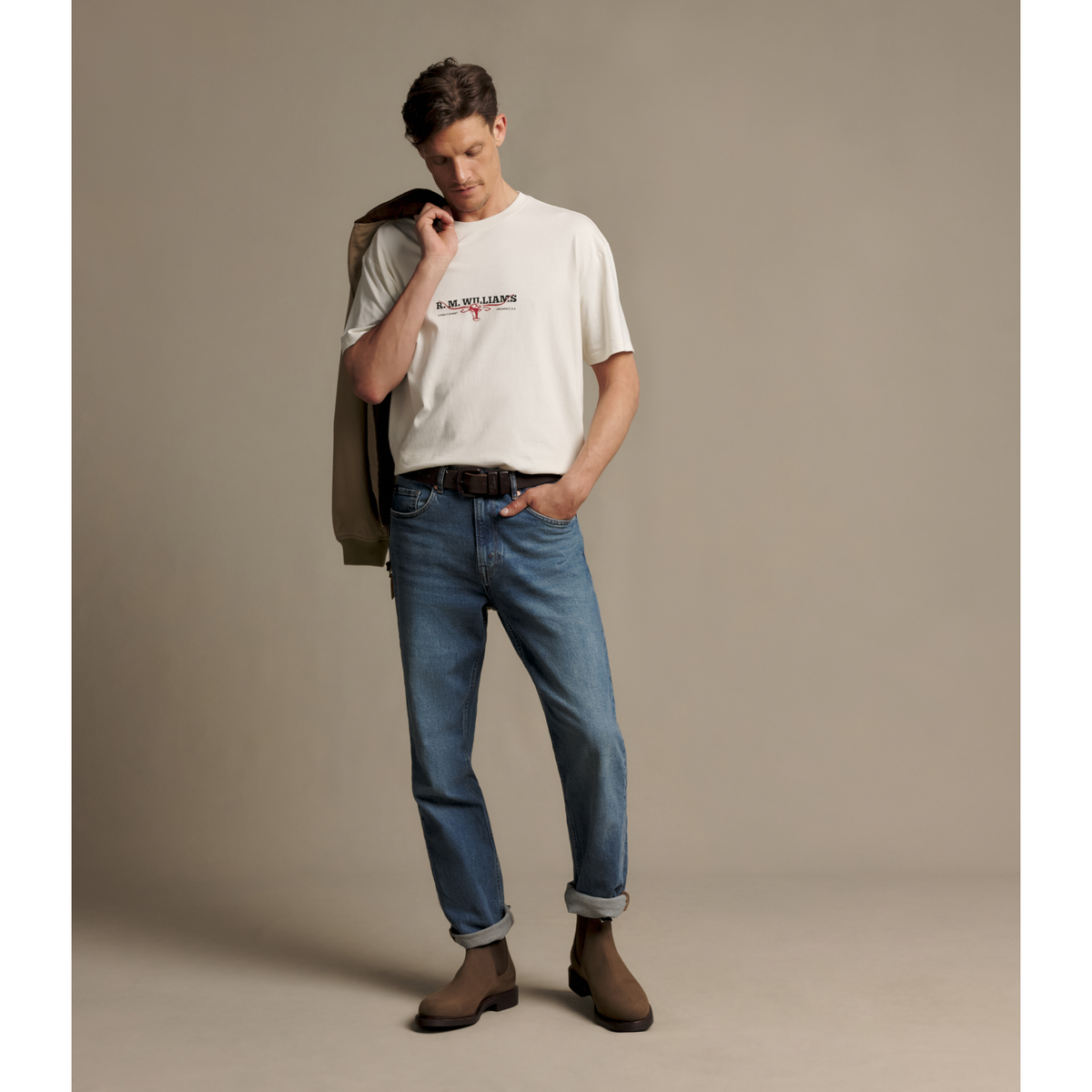 RM Williams Holt Vintage White T-Shirt