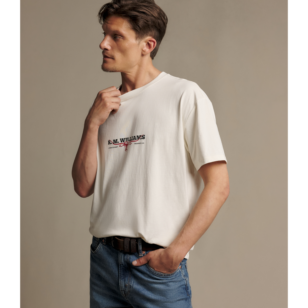 RM Williams Holt Vintage White T-Shirt