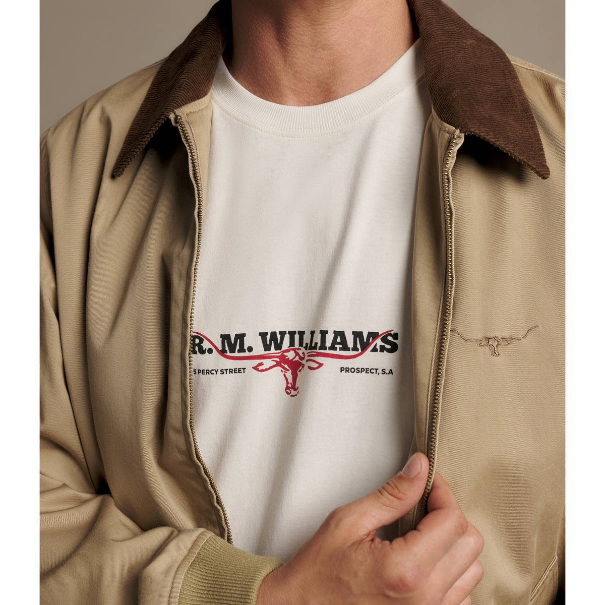RM Williams Holt Vintage White T-Shirt