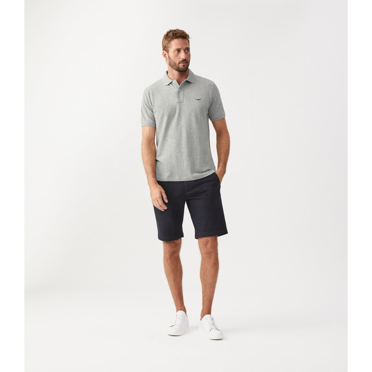 RM Williams Rod Grey Marle Polo Shirt
