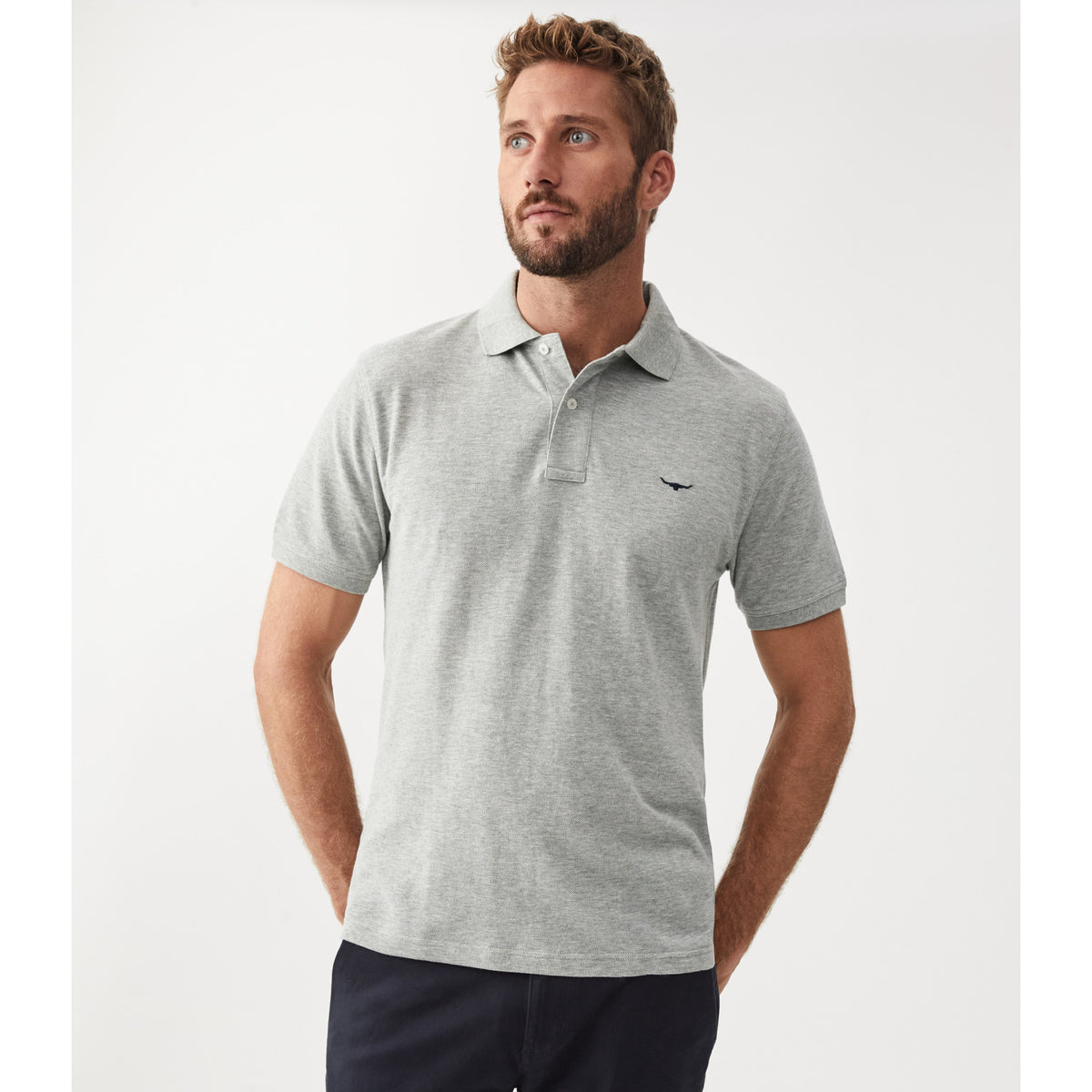 RM Williams Rod Grey Marle Polo Shirt
