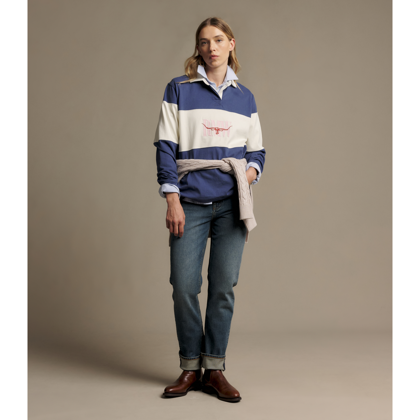 RM Williams Narran Heritage Blue 3 Panel Rugby