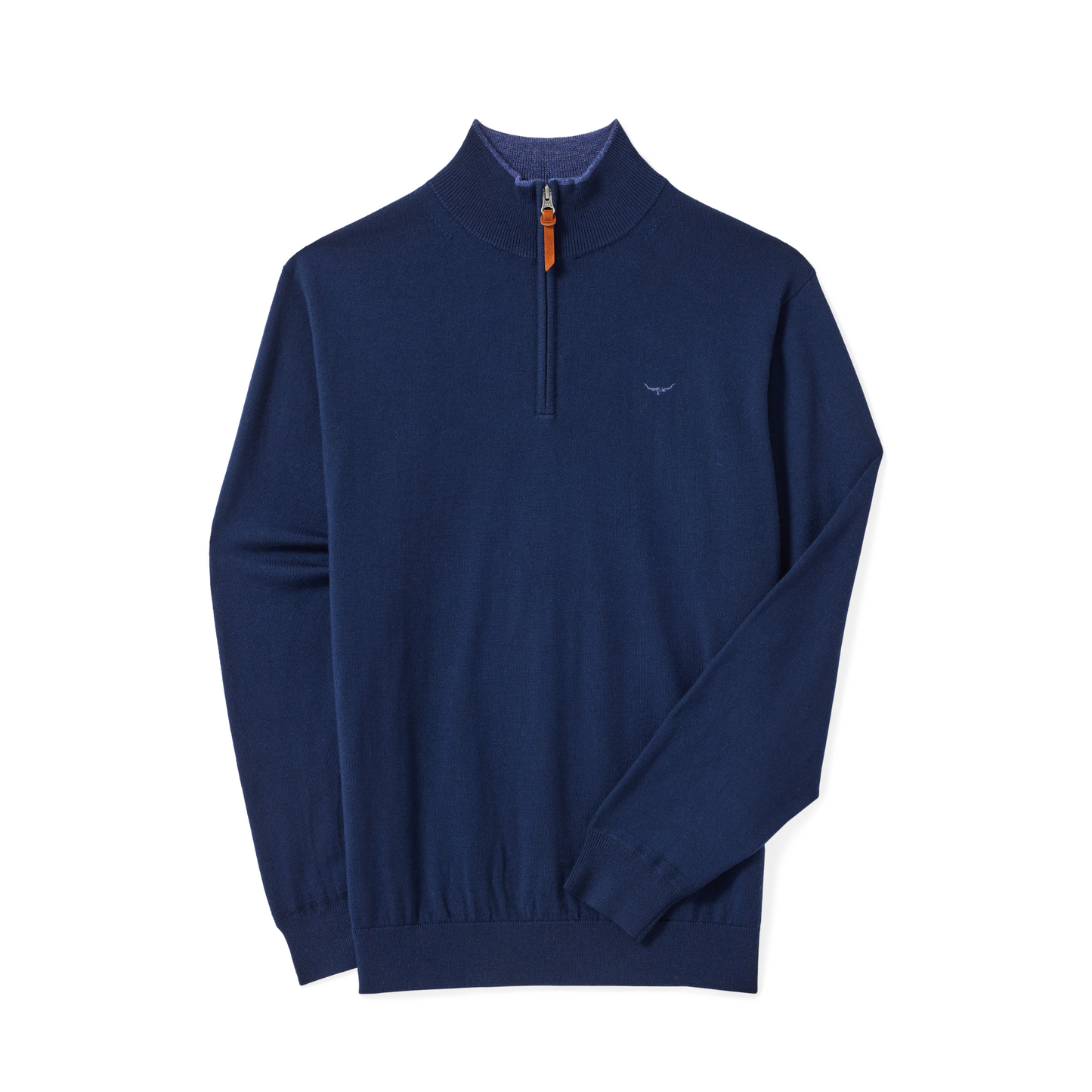 RM Williams Ernest Navy 1/4 Zip Merino Knit