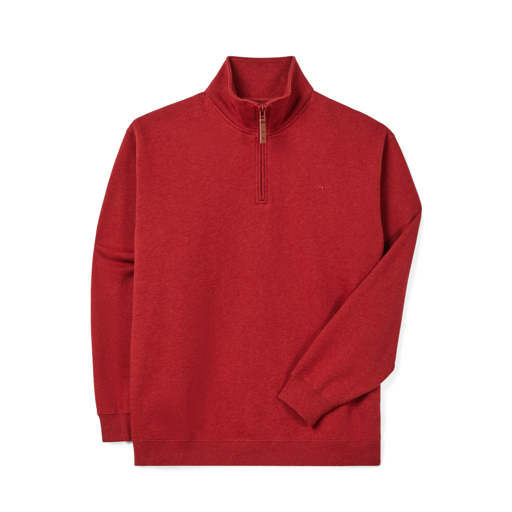 RM Williams Mulyungarie Red Marle 1/4 Zip Sweatshirt