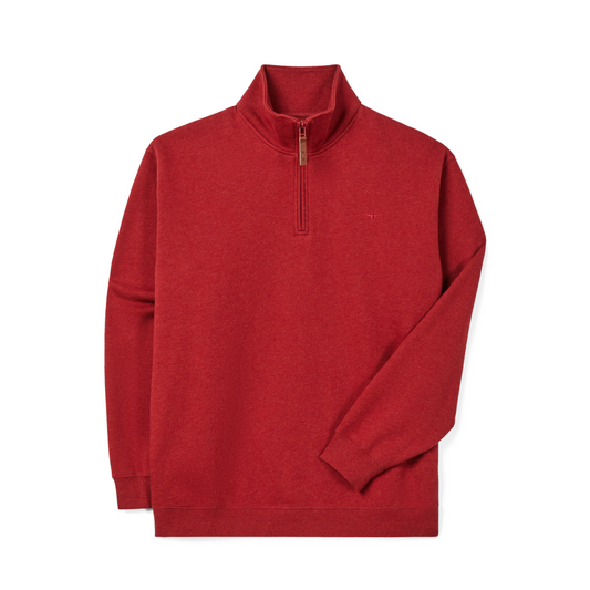 RM Williams Mulyungarie Red Marle 1/4 Zip Sweatshirt