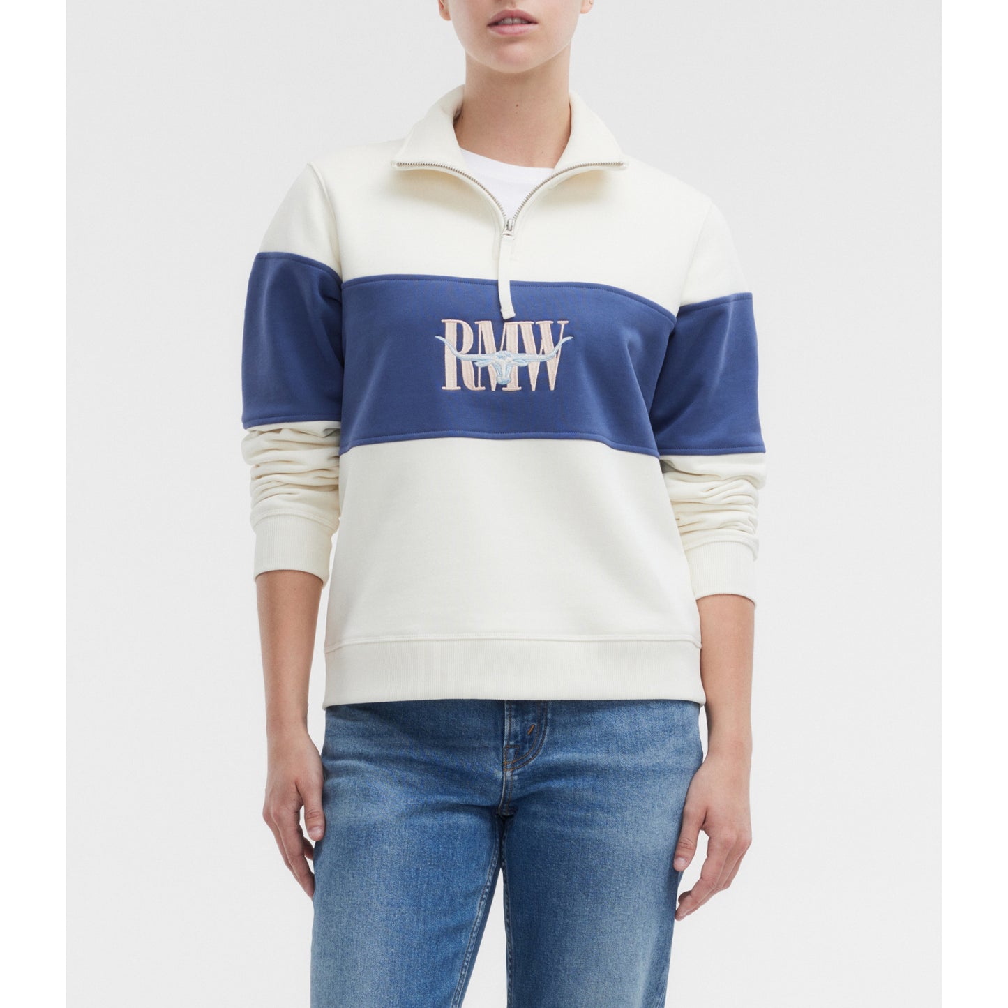 RM Williams Trickett Panel Ivory Sweatshirt