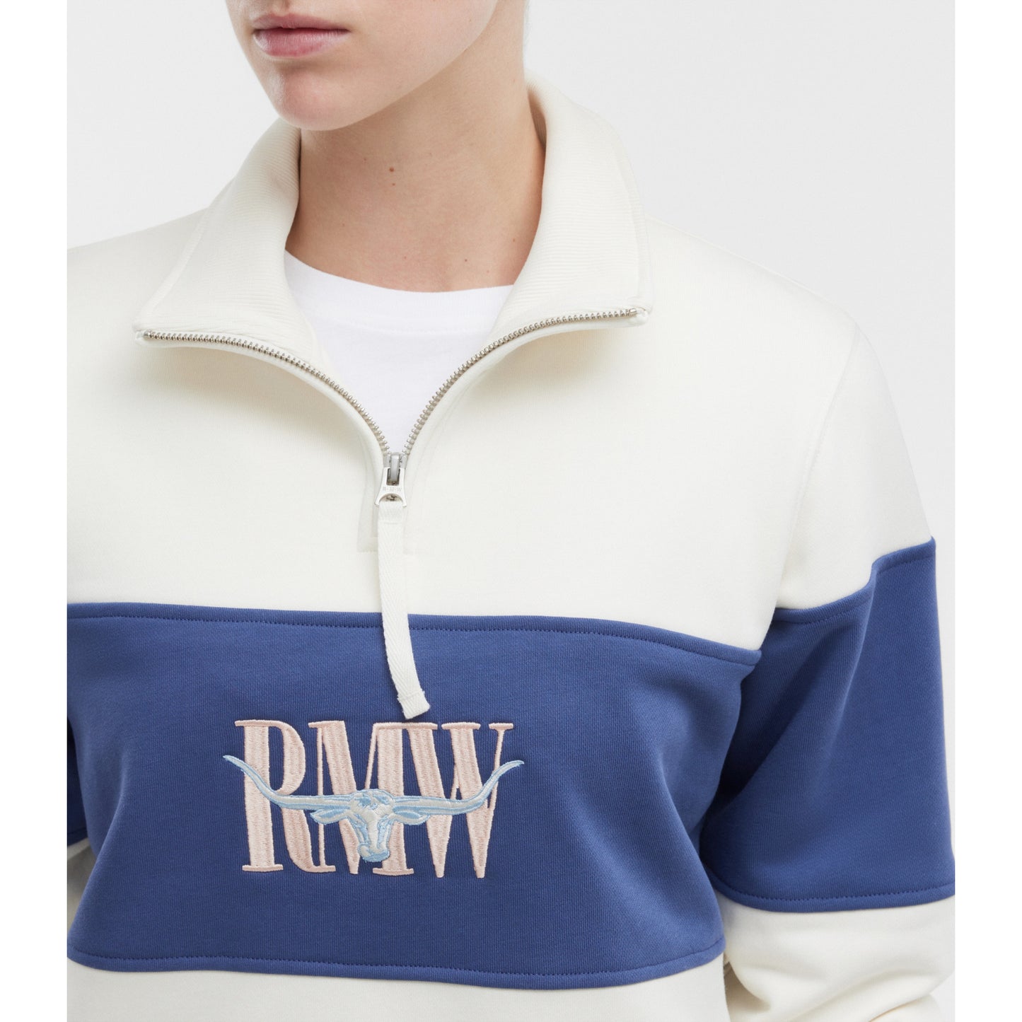 RM Williams Trickett Panel Ivory Sweatshirt