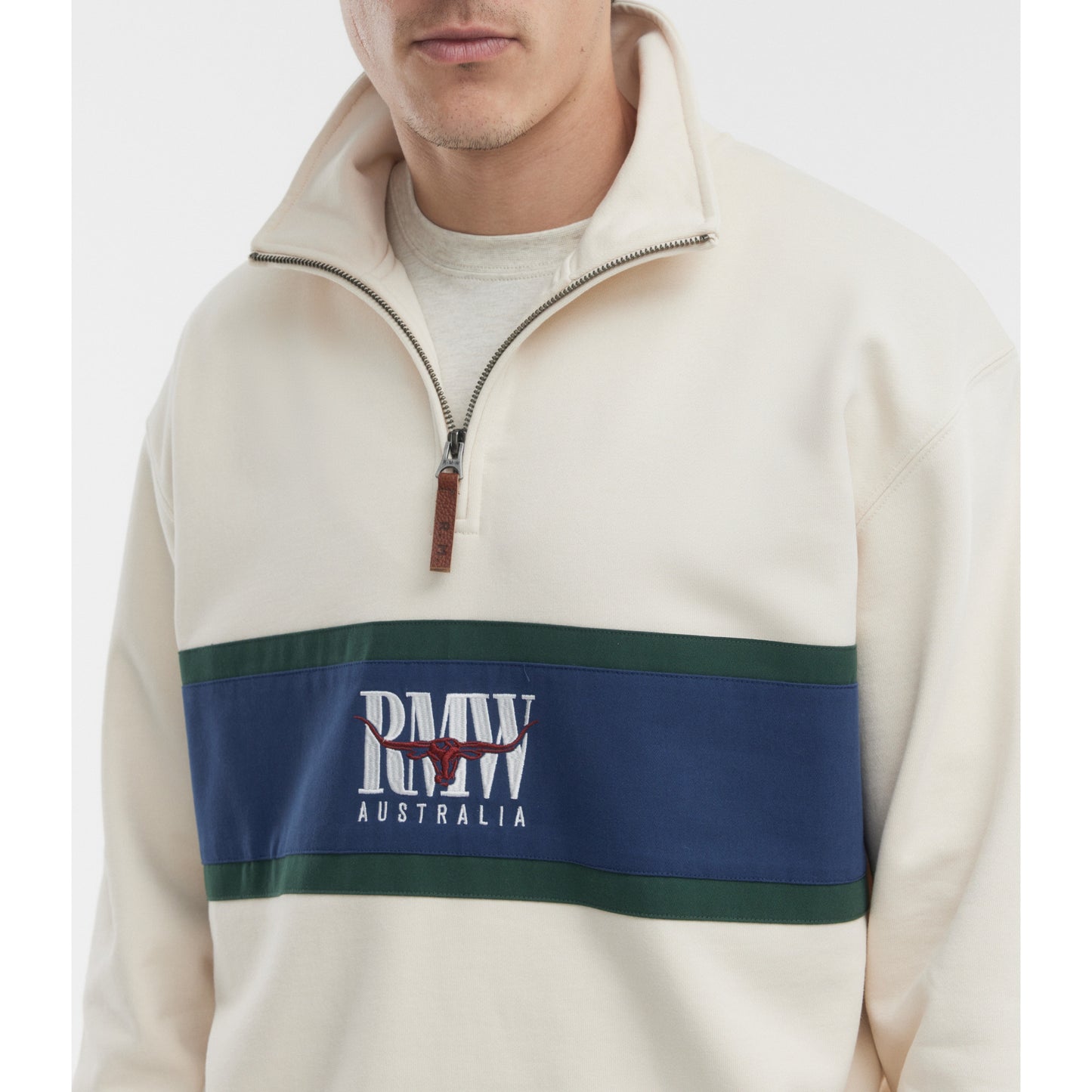 RM Williams Classic RMW Ecru 1/4 Zip
