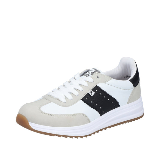 Rieker L5802-40 White Light Grey Black Trainers