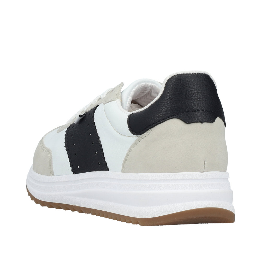 Rieker L5802-40 White Light Grey Black Trainers