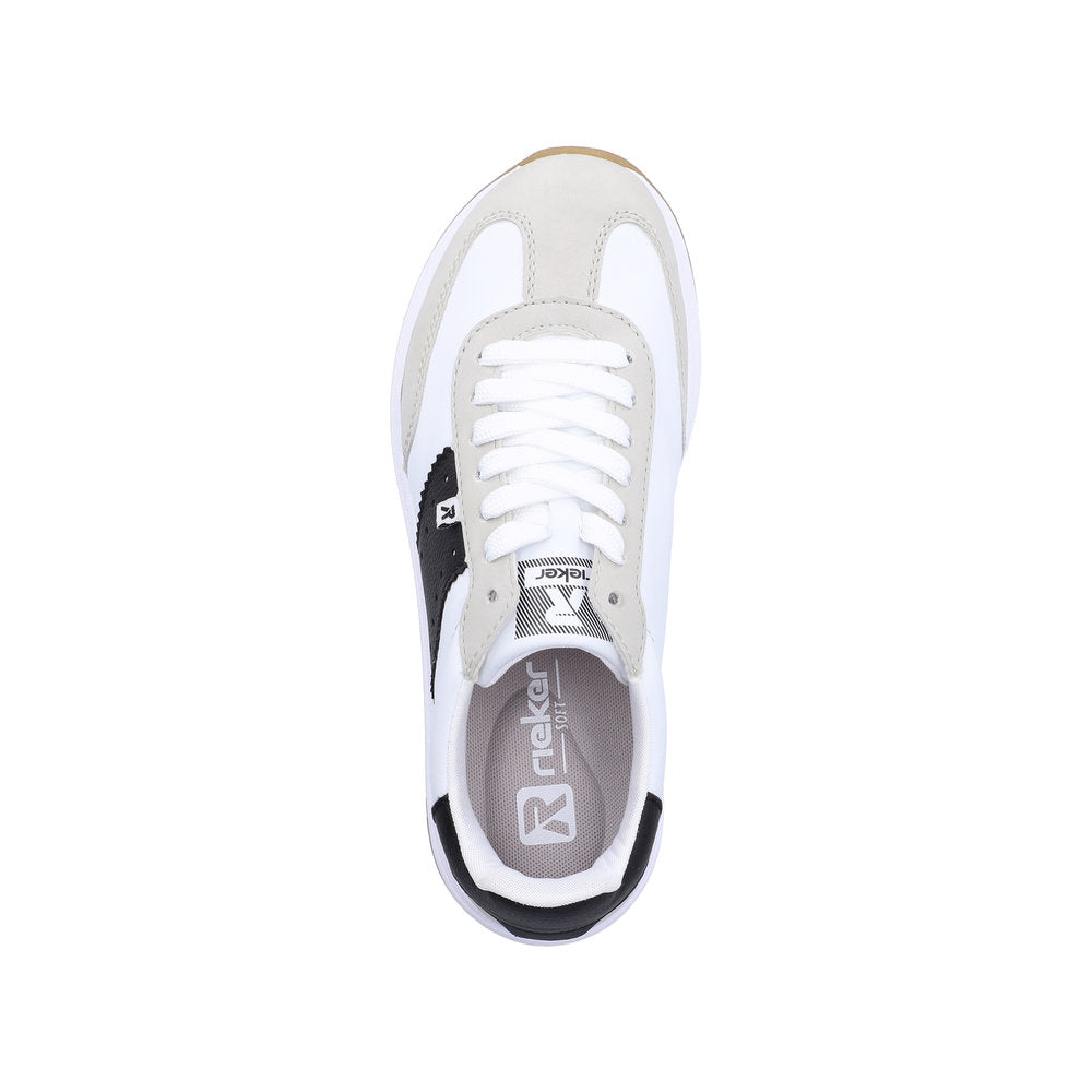 Rieker L5802-40 White Light Grey Black Trainers