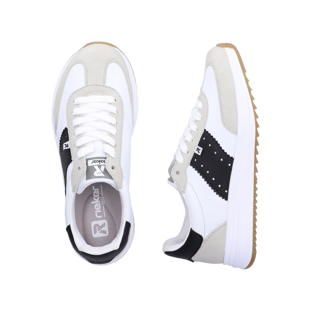 Rieker L5802-40 White Light Grey Black Trainers