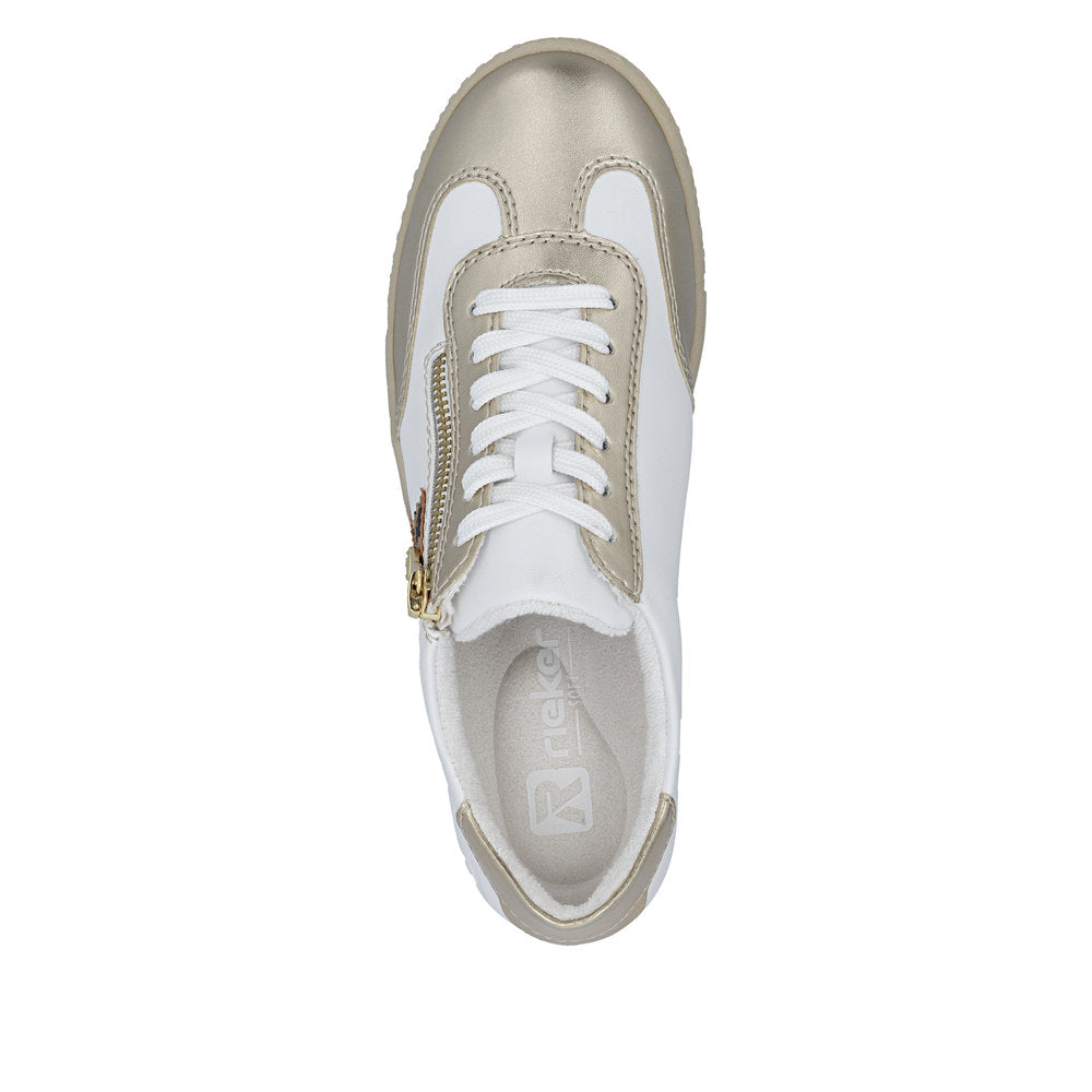 Rieker L9700-81 Pale Gold White Trainers