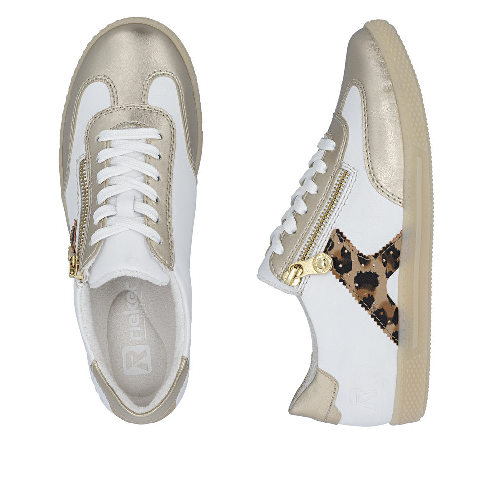 Rieker L9700-81 Pale Gold White Trainers