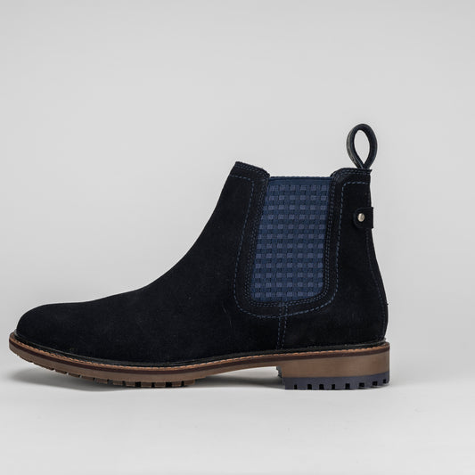 Sloane Ledger Navy Suede Chelsea Boots