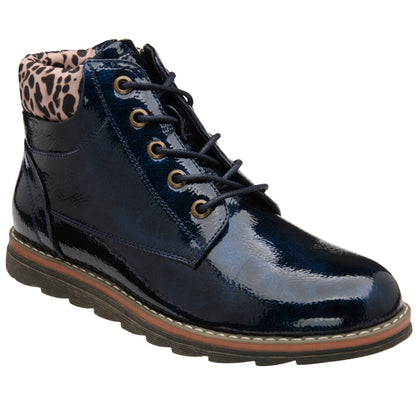 Lotus ULB333 Lexis Navy/Leopard Boots
