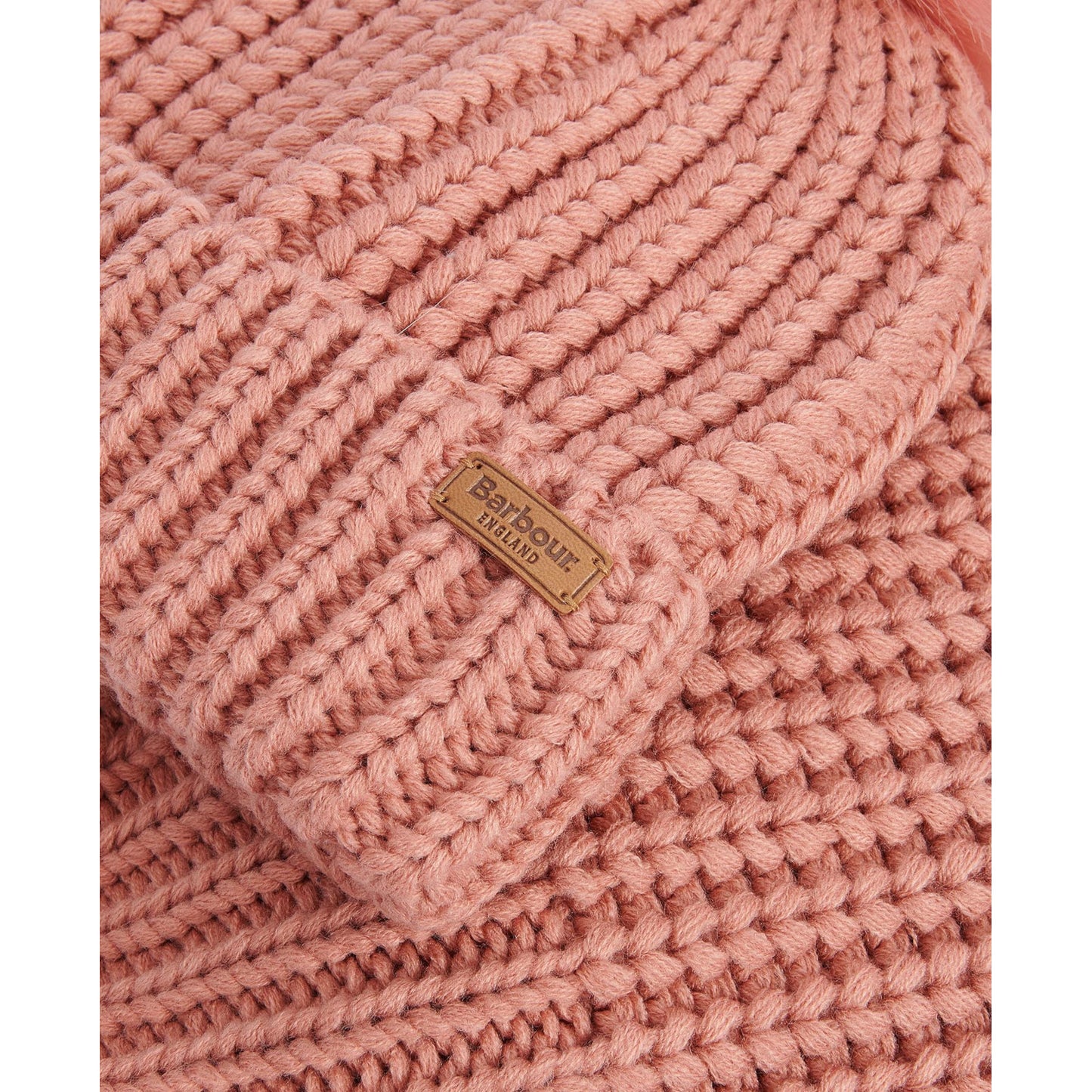 Barbour Ladies Saltburn Pink Rust Beanie And Scarf Set