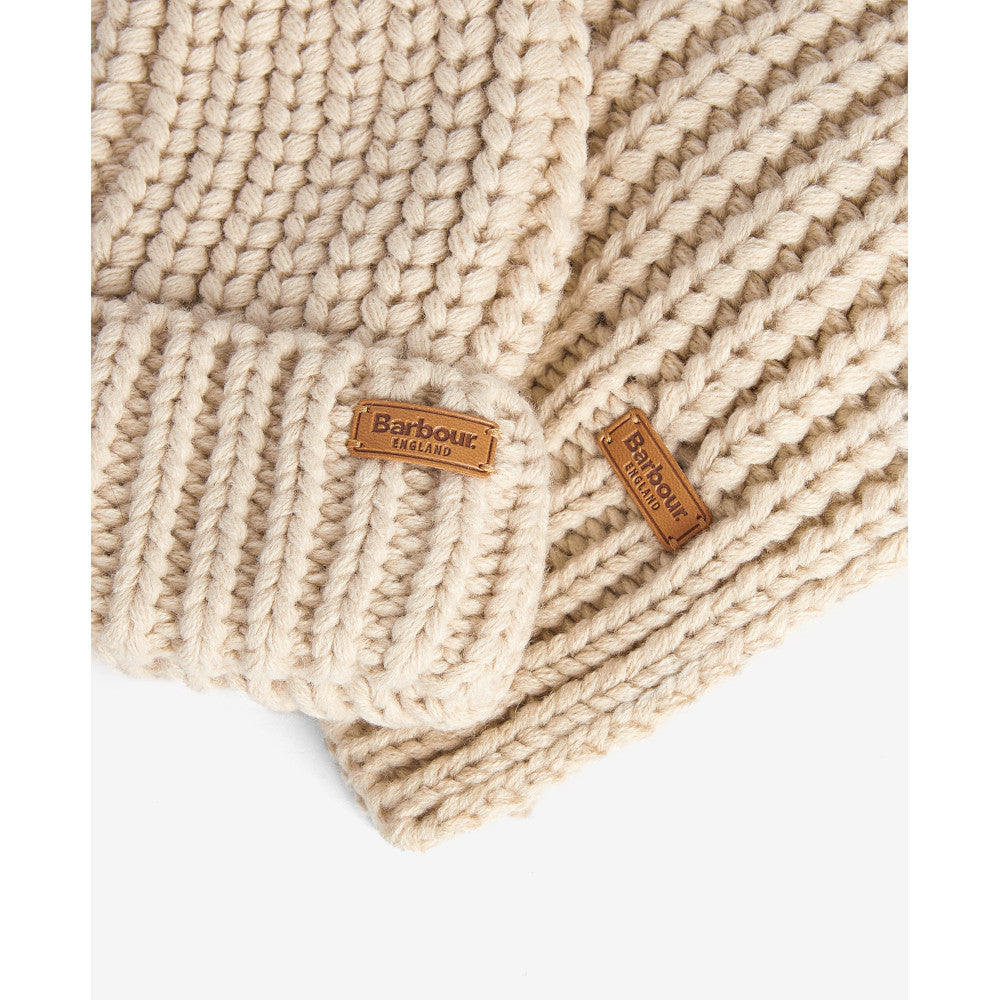 Barbour Saltburn Pearl Beanie & Scarf Gift Set