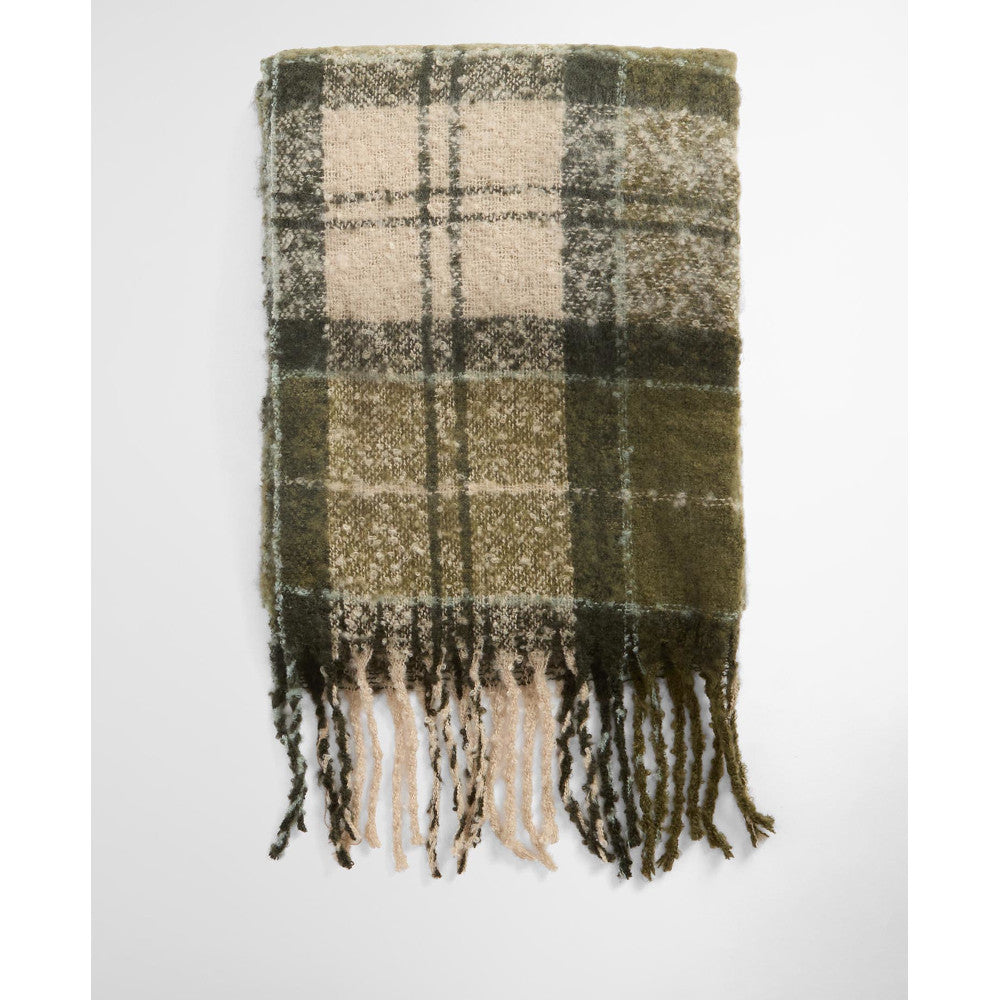 Barbour Saltburn Ancient Loden/Dk Green Beanie & Tartan Scarf Gift Set