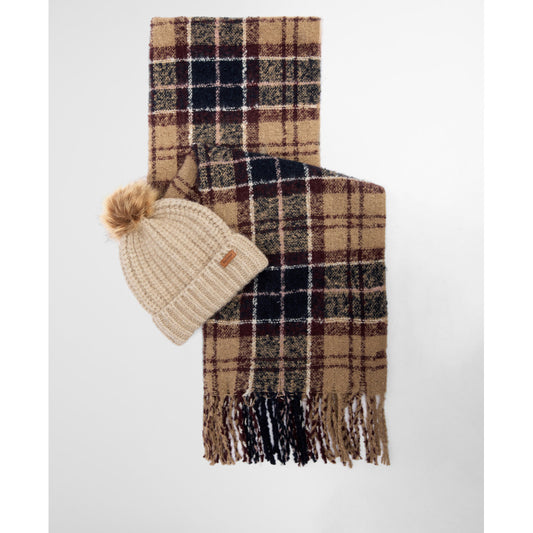 Barbour Saltburn Gardenia Tartan Beanie