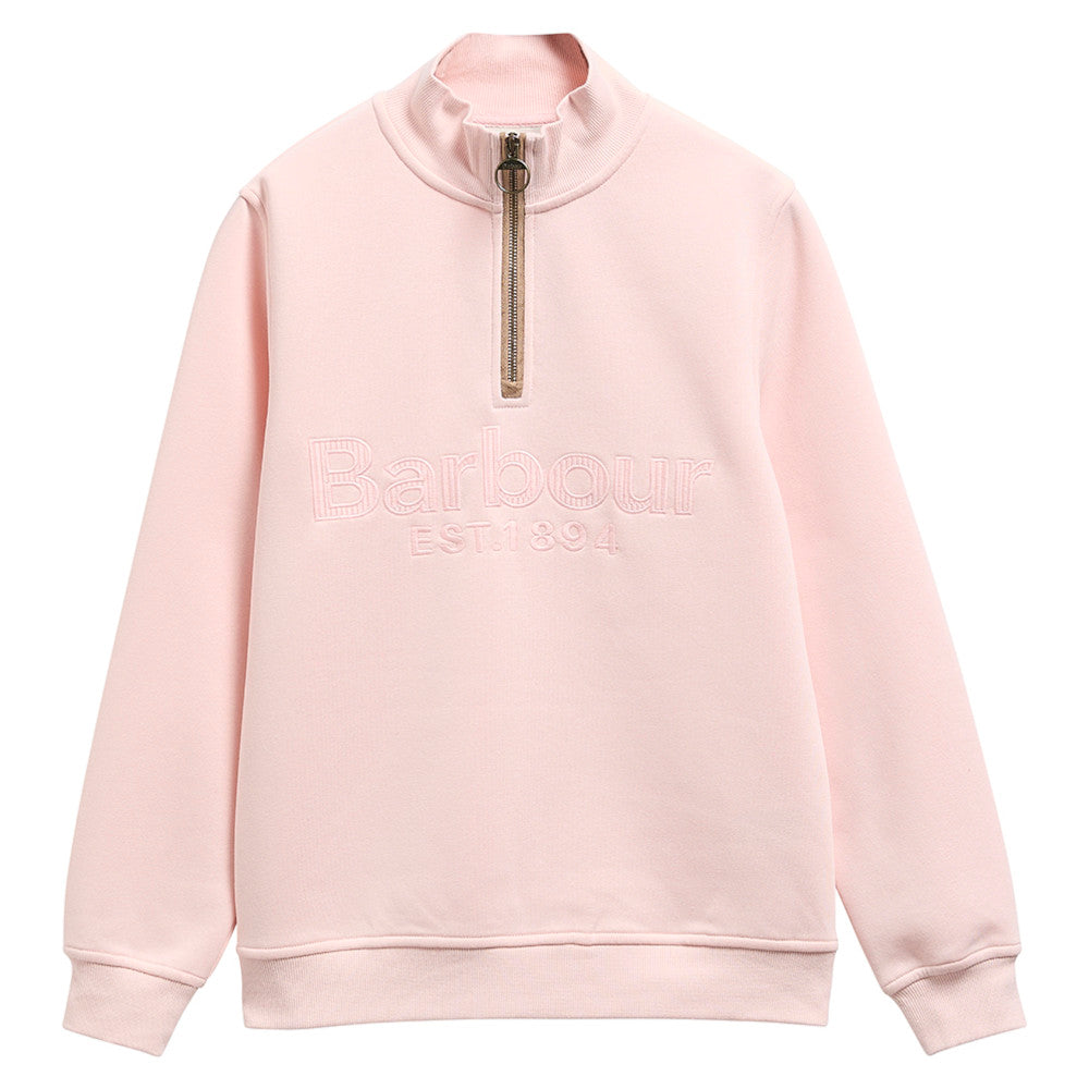 Barbour Cynthia Pink Blush Half Zip Sweatshirt