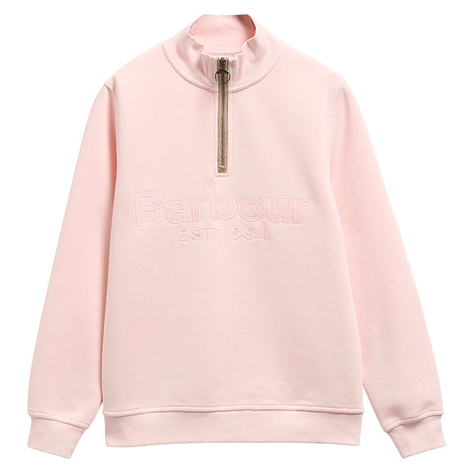 Barbour Cynthia Pink Blush Half Zip Sweatshirt