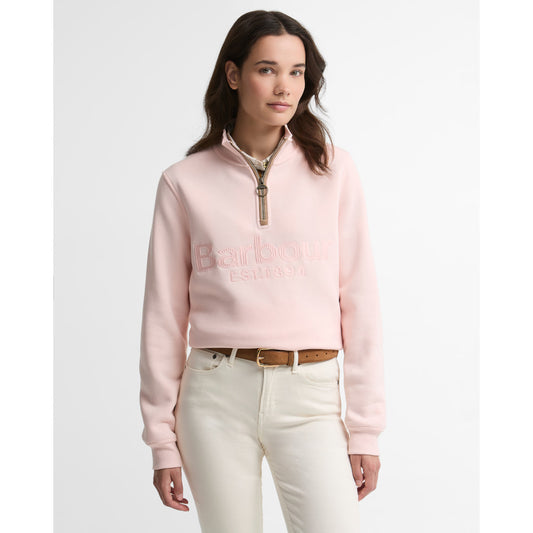 Barbour Cynthia Pink Blush Half Zip Sweatshirt