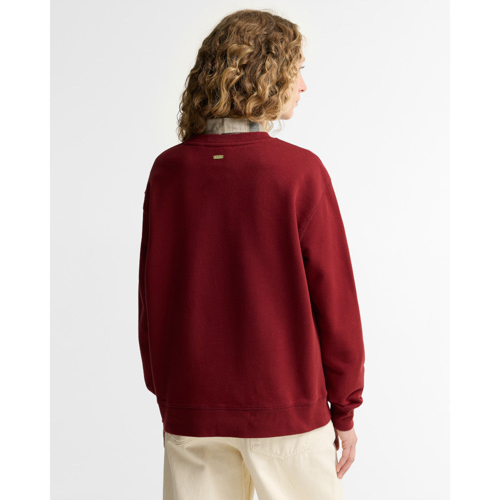 Barbour Hartland Cranberry Red Crew Sweatshirt