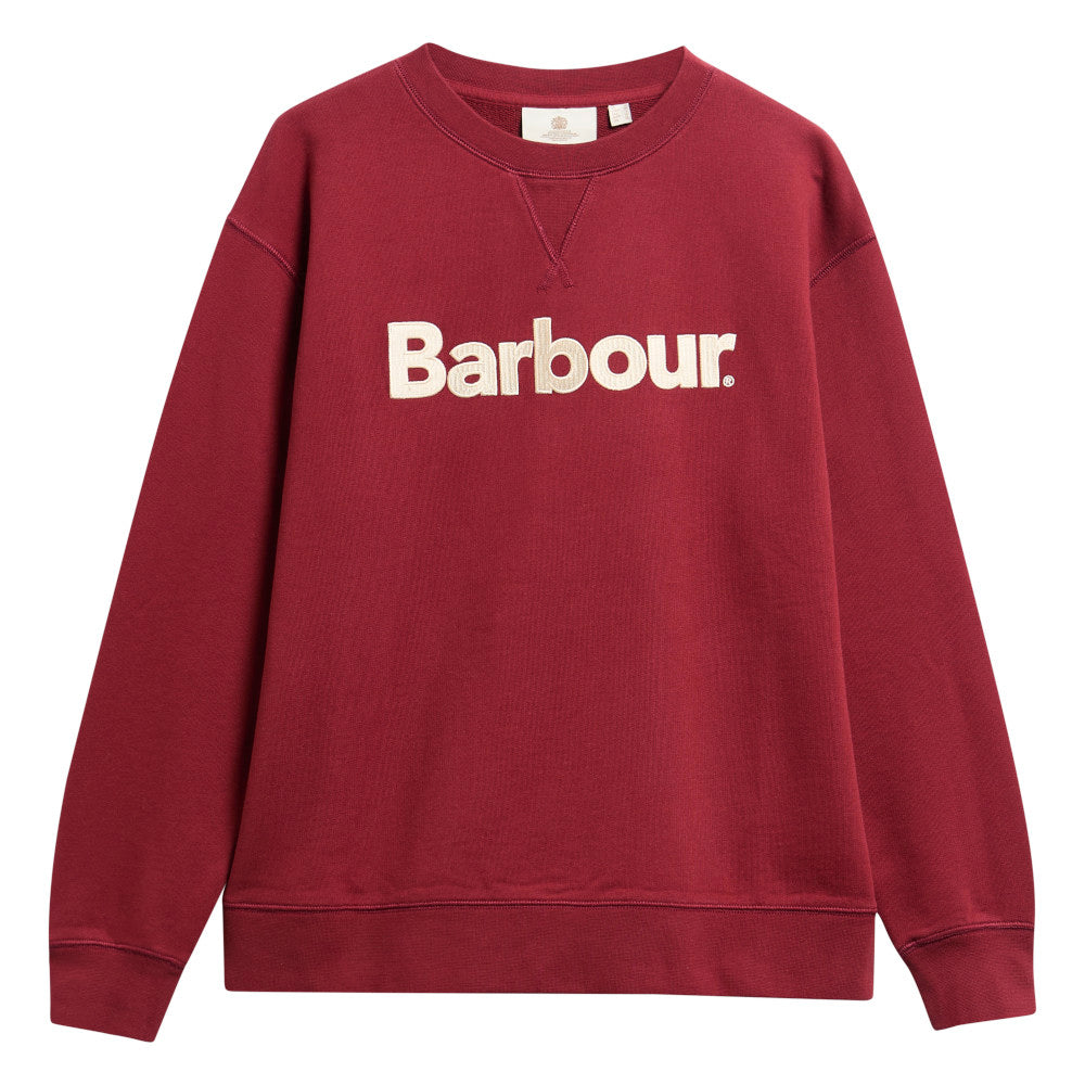 Barbour Hartland Cranberry Red Crew Sweatshirt
