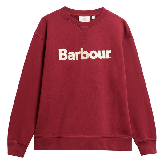 Barbour Hartland Cranberry Red Crew Sweatshirt