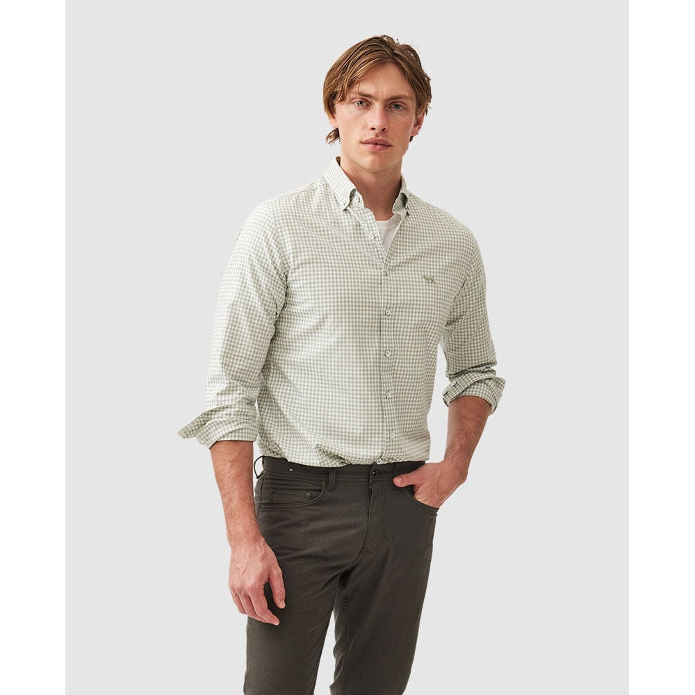 Rodd & Gunn Gunn Check Dusty Sage Oxford Shirt