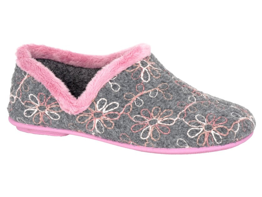 Wallace LS193F Pink Floral Slippers