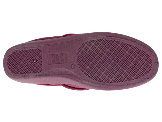 Wallace LS201BD Burgundy Fur Trim Slippers