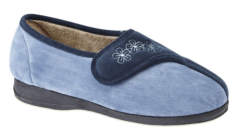 Wallace LS352C Blue Velour Slippers