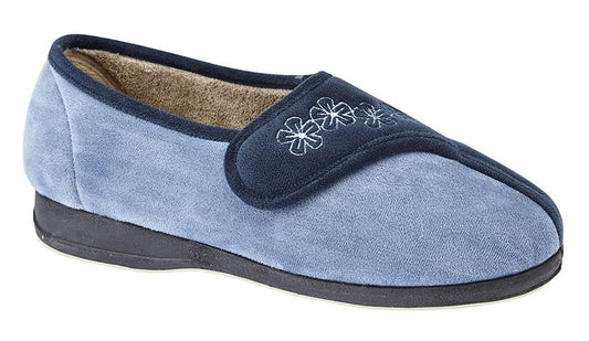 Wallace LS352C Blue Velour Slippers