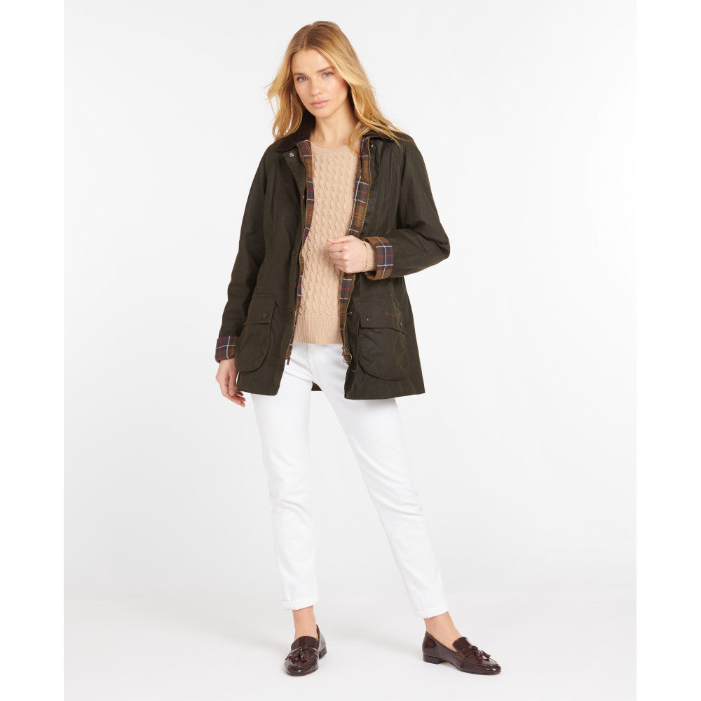 Barbour Classic Beadnell Olive Wax Jacket