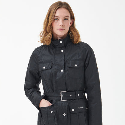 Barbour Winter Black Belted Utility Wax Jacket