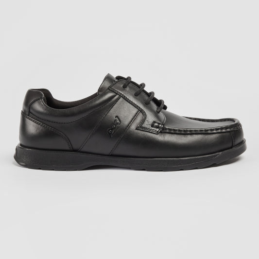 Pod Logan Black Lace Up School Shoes
