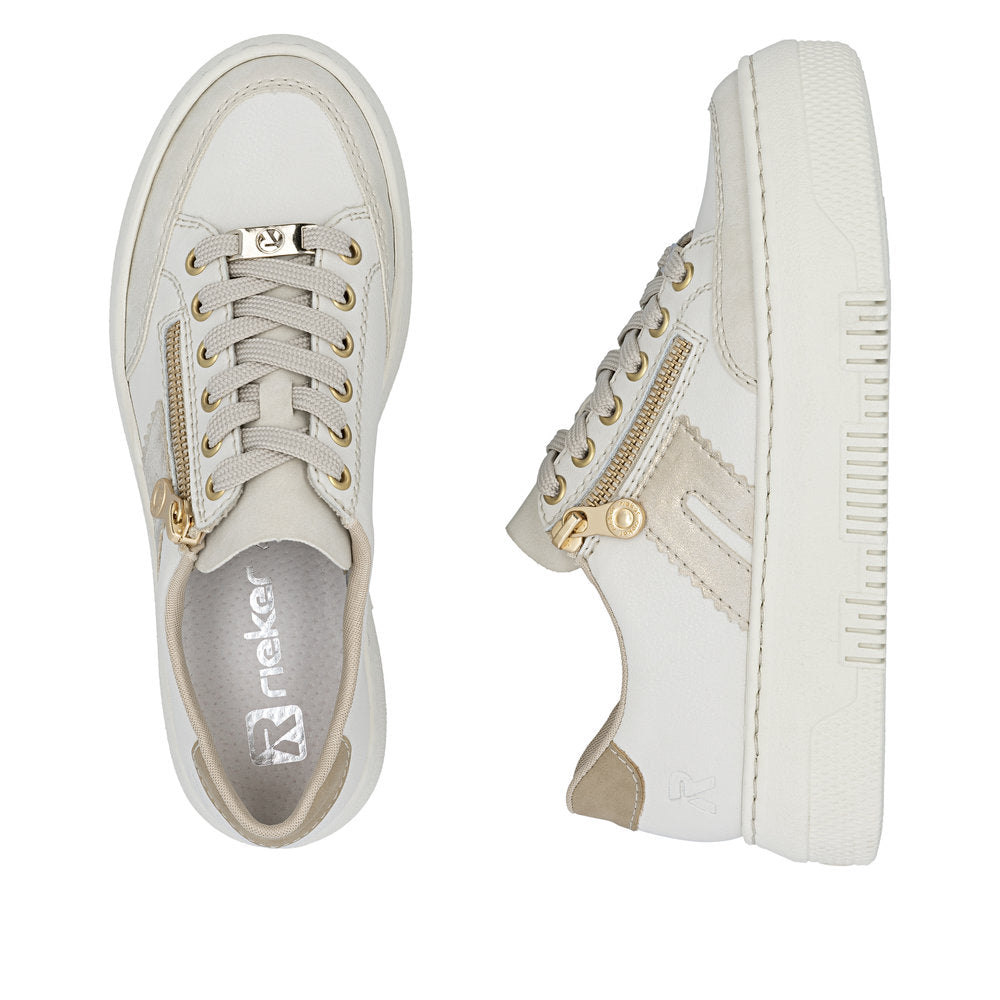 Rieker M1912-80 Off White Cream Trainers
