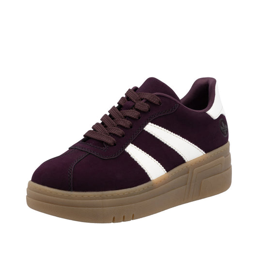 Rieker M7601-30 Wine Offwhite Womens Trainers Trainers