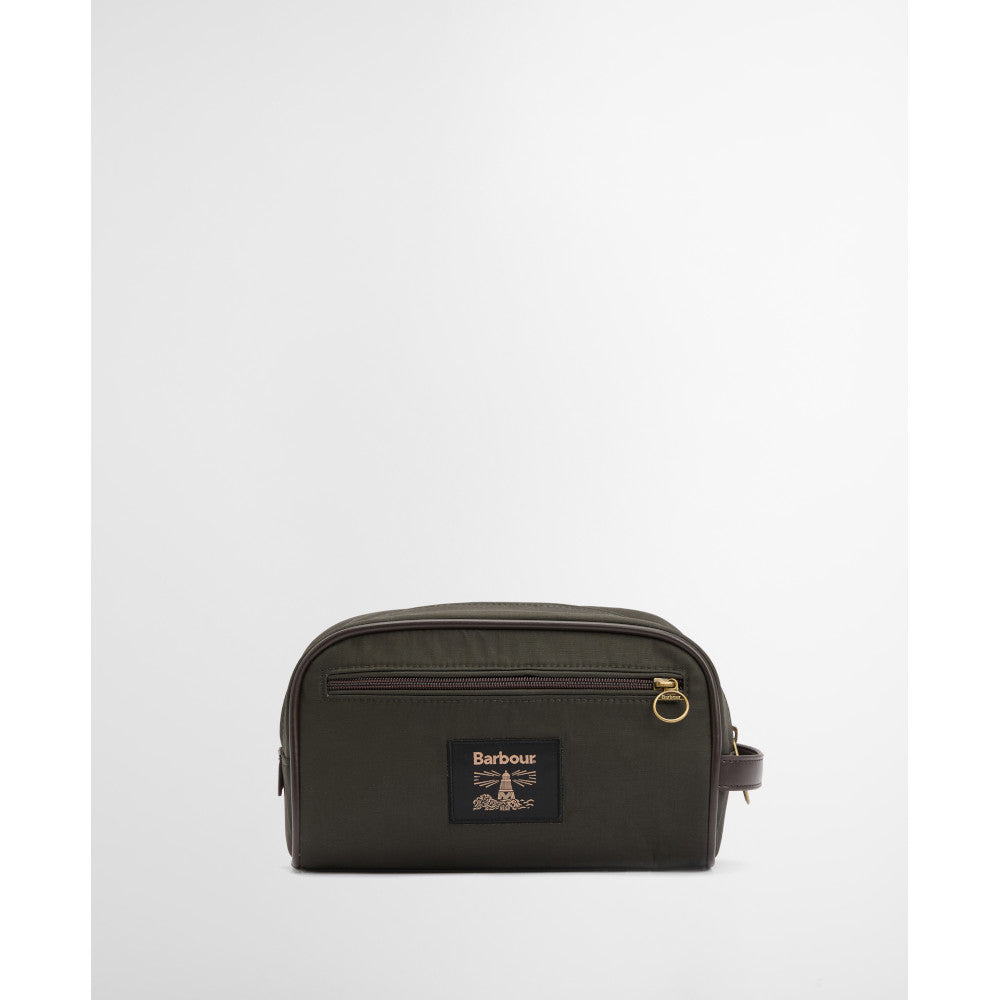 Barbour Olive/Beacon Wax Washbag