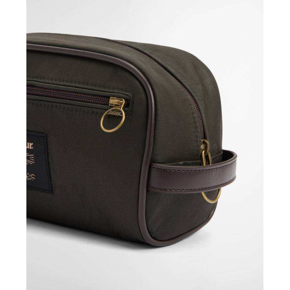 Barbour Olive/Beacon Wax Washbag