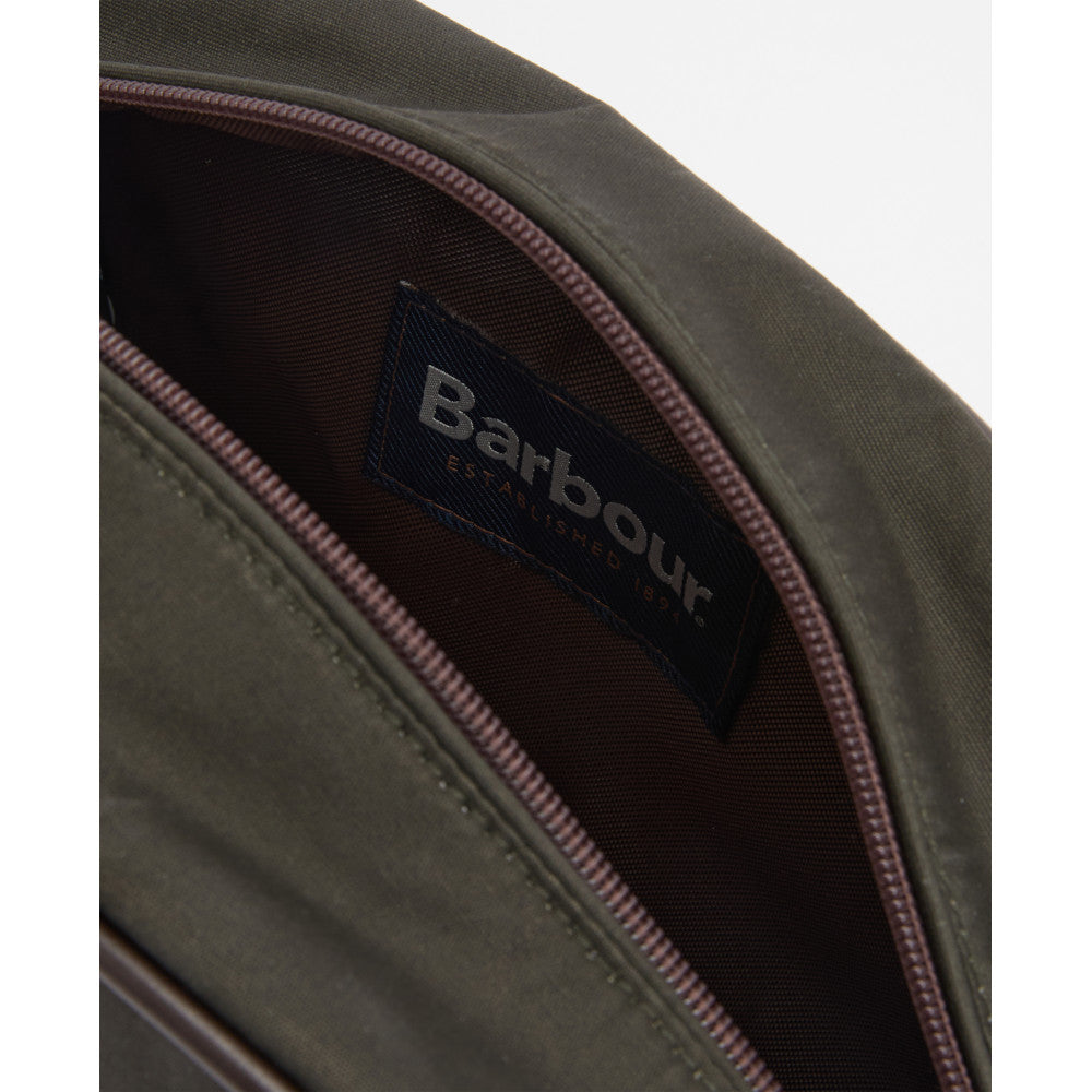 Barbour Olive/Beacon Wax Washbag